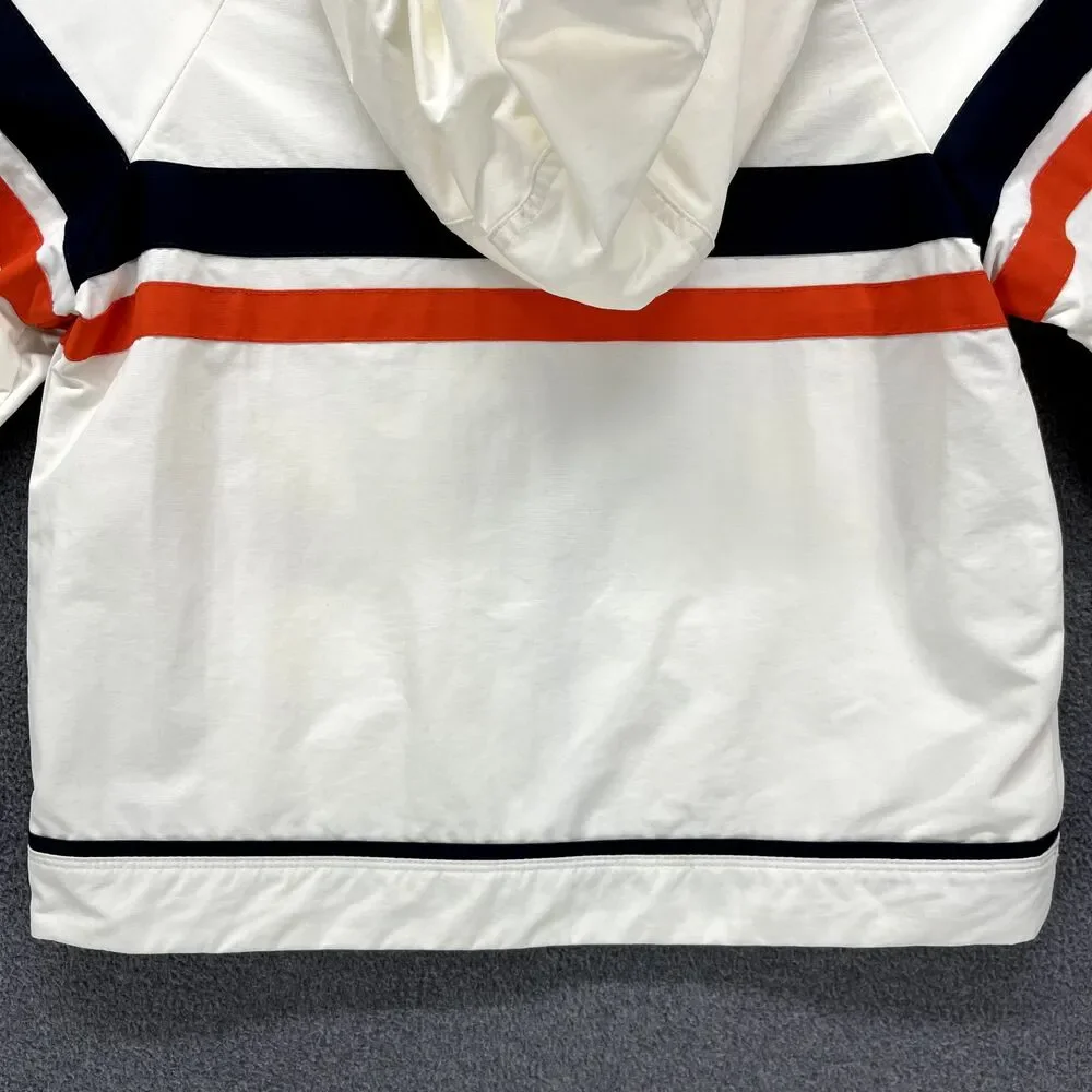 Lands End Kids Jacket Medium 5-6 White Full‎ Zip Hooded Pockets Lightweight